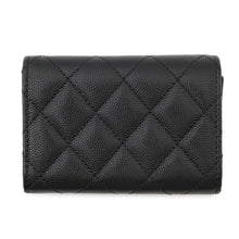 将图像加载到图库查看器中，CHANEL Matelasse Tri-fold Wallet BlackAP3518 Caviar Leather
