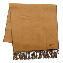 Load image into Gallery viewer, HERMES Cashmere Scarf &quot;Rectoverso&quot; Camel / Marine Cashmere100%
