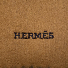 Load image into Gallery viewer, HERMES Cashmere Scarf &quot;Rectoverso&quot; Camel / Marine Cashmere100%
