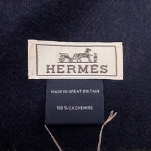 Load image into Gallery viewer, HERMES Cashmere Scarf &quot;Rectoverso&quot; Camel / Marine Cashmere100%
