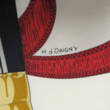 Load image into Gallery viewer, HERMES Carre EPERON D&#39;OR Apron D&#39;or Size 90 Caramel/Creme Silk100%
