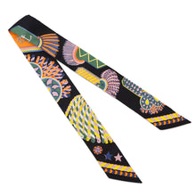 将图像加载到图库查看器中，HERMES Twilly Epaulettes de Gal ceremonial epaulettes Caban/Vert/Jaune Silk100%
