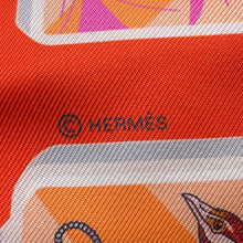 Load image into Gallery viewer, HERMES Twilly HERMES Story HERMES STORY Orange/Blue/Rose Silk100%
