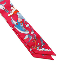 Load image into Gallery viewer, HERMES Twilly my clouds Sur Mon Nuage Fuchsia/Blue/Multicolor Silk100%
