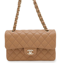 Load image into Gallery viewer, CHANEL Matelasse W Flap ChainShoulder Bag BeigeA01113 Lambskin Size 23
