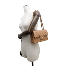Load image into Gallery viewer, CHANEL Matelasse W Flap ChainShoulder Bag BeigeA01113 Lambskin Size 23
