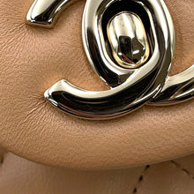 Load image into Gallery viewer, CHANEL Matelasse W Flap ChainShoulder Bag BeigeA01113 Lambskin Size 23
