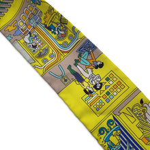 Load image into Gallery viewer, HERMES Twilly La Maison Des Carres Maison des Carres Jaune Vif/Blue Roy/Turquoise Silk
