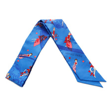 Load image into Gallery viewer, HERMES Twilly Exlibris Parisienne Bluroy/Rouge/Ciel Silk100%
