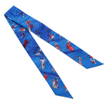 Load image into Gallery viewer, HERMES Twilly Exlibris Parisienne Bluroy/Rouge/Ciel Silk100%
