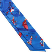 Load image into Gallery viewer, HERMES Twilly Exlibris Parisienne Bluroy/Rouge/Ciel Silk100%
