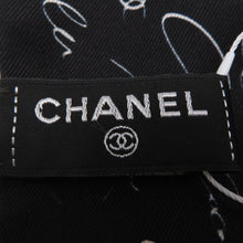 Load image into Gallery viewer, CHANEL Chanel logo scarf Black/Gray Silk100%
