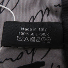 Load image into Gallery viewer, CHANEL Chanel logo scarf Black/Gray Silk100%
