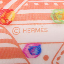 将图像加载到图库查看器中，HERMES Carre Sangle en Zigzag Zig Zag Pois Rainbow Size 60 Orange/Multicolor Silk78% Acetate22%
