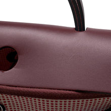 将图像加载到图库查看器中，HERMES Herbag Zip Le Tourne Framboise/Rouge H/White Vache Hunter Leather Toile Cadrille Size PM
