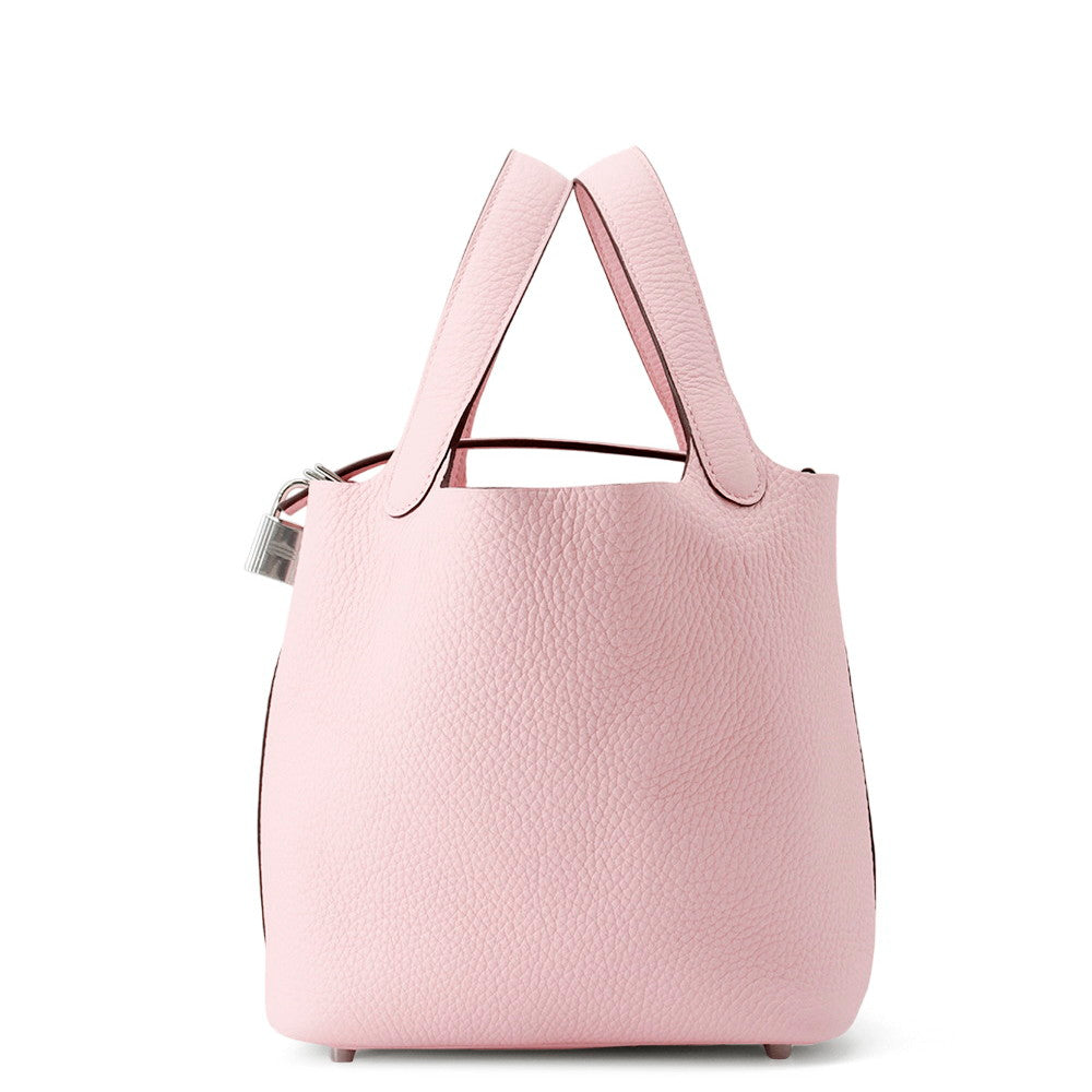 HERMES Picotin Lock Rose Sakura Taurillon Clemence Size PM