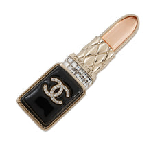 Load image into Gallery viewer, CHANEL Lipstick Brooch Black/PinkAB7677 Metal Rhinestone
