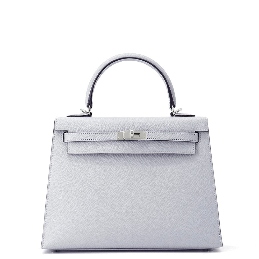 HERMES Kelly Sellier Blue Gacier Epsom Size 25
