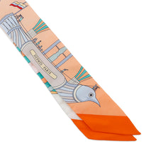 Load image into Gallery viewer, HERMES LES FOLIES DU CIEL Madness in the Sky Twilly Abricot/Vert/Multicolor Silk100%
