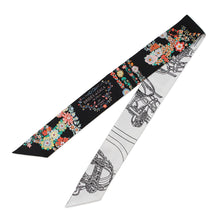 将图像加载到图库查看器中，HERMES Twilly Brides de Gala en Fleurs &amp; Eyeliner, Spring/Summer 2025 Black/Multicolor/White Silk100%
