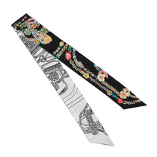 将图像加载到图库查看器中，HERMES Twilly Brides de Gala en Fleurs &amp; Eyeliner, Spring/Summer 2025 Black/Multicolor/White Silk100%
