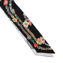 将图像加载到图库查看器中，HERMES Twilly Brides de Gala en Fleurs &amp; Eyeliner, Spring/Summer 2025 Black/Multicolor/White Silk100%

