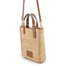 Load image into Gallery viewer, ANYA HINDMARCH Eyes N/S 2WAY Tote Bag Beige/Brown5050925189057 Raffia Leather Size Mini
