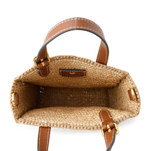 Load image into Gallery viewer, ANYA HINDMARCH Eyes N/S 2WAY Tote Bag Beige/Brown5050925189057 Raffia Leather Size Mini
