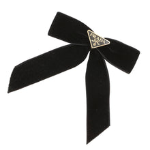 Load image into Gallery viewer, PRADA Logo Ribbon Hairclip Black1IF154 Velvet
