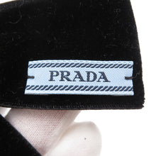 Load image into Gallery viewer, PRADA Logo Ribbon Hairclip Black1IF154 Velvet
