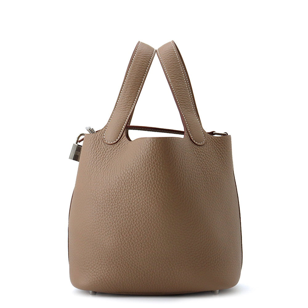 HERMES Picotin Lock Etoupe Taurillon Clemence Size PM