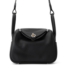 将图像加载到图库查看器中，HERMES Lindy Black Swift Leather Size Mini
