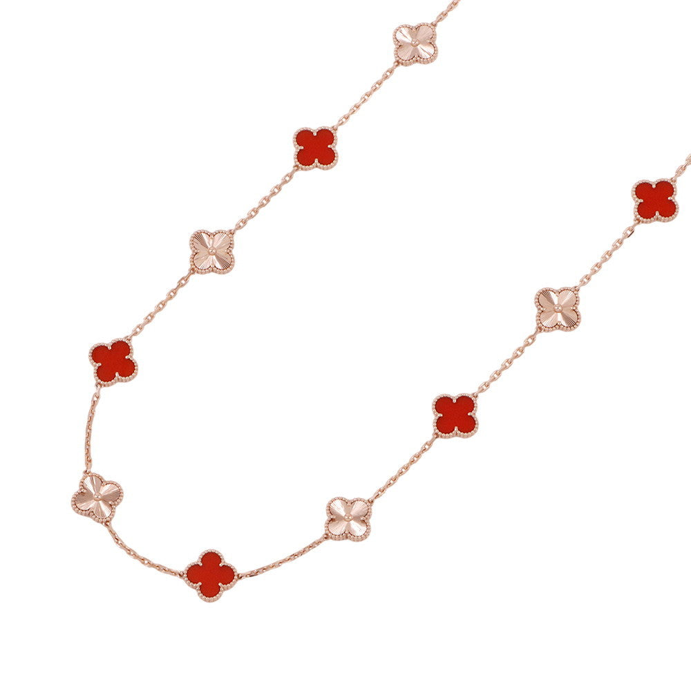 Van Cleef & Arpels Vintage Alhambra Long Necklace 20 MotifVCARP7RO00 18K Pink Gold