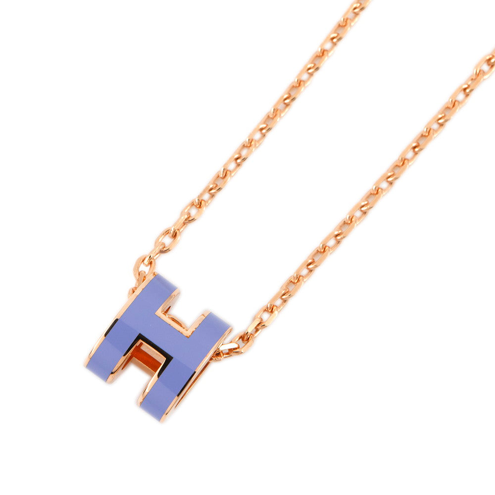 HERMES Pop Ash Necklace Size Mini Purple Lacquer Metal