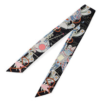 将图像加载到图库查看器中，HERMES Twilly Odyssey Black/Blue Ciel/Rose Silk100%
