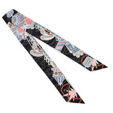将图像加载到图库查看器中，HERMES Twilly Odyssey Black/Blue Ciel/Rose Silk100%
