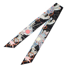 将图像加载到图库查看器中，HERMES Twilly Odyssey Black/Blue Ciel/Rose Silk100%
