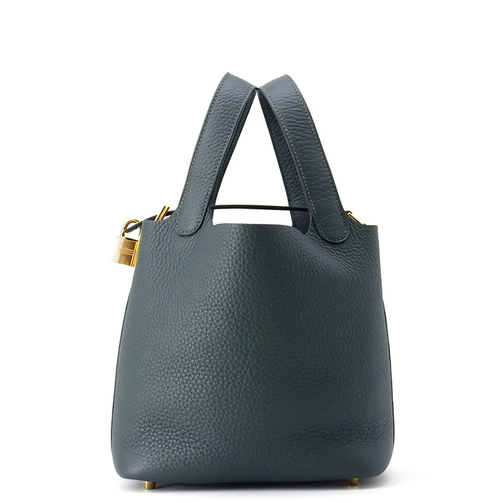 HERMES ★Picotin Lock Vert Mangrove Taurillon Clemence Size PM