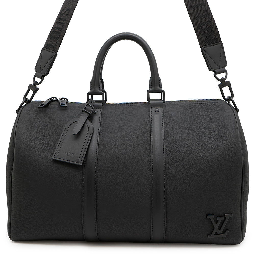 LOUIS VUITTON Keepall Bandouliere NoirM57088 Taurillon Leather Size 40