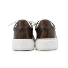将图像加载到图库查看器中，LOUIS VUITTON Yayoi Kusama Collaboration Time Out Sneakers Pumpkin Brown Monogram Size 35 1/2
