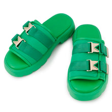 Load image into Gallery viewer, Bottega Veneta Flash Sandals with Double Belt Parakeet690034 Rubber Size 45
