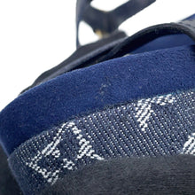 将图像加载到图库查看器中，LOUIS VUITTON Denim Wedge Sandals Navy Monogram Denim Leather Size 36H
