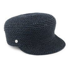 Load image into Gallery viewer, HERMES Side Serie Button Cap Size 58 Navy Raffia
