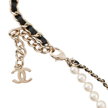 将图像加载到图库查看器中，CHANEL Matelasse bag motif necklaceAB6125 Metal Leather Faux Pearl
