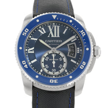 将图像加载到图库查看器中，CARTIER Caliber de Cartier Diver W42mm Stainless Steel Rubber Blue DialWSCA0010
