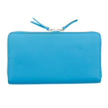 将图像加载到图库查看器中，BALENCIAGA Paper Continental Zip Around Wallet, Long Cloth Light Blue381226 Leather
