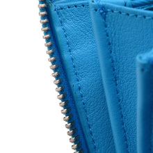 将图像加载到图库查看器中，BALENCIAGA Paper Continental Zip Around Wallet, Long Cloth Light Blue381226 Leather
