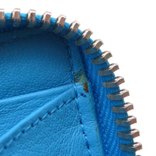 将图像加载到图库查看器中，BALENCIAGA Paper Continental Zip Around Wallet, Long Cloth Light Blue381226 Leather
