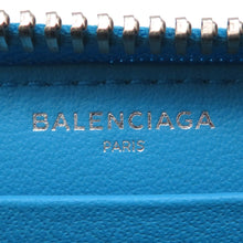 将图像加载到图库查看器中，BALENCIAGA Paper Continental Zip Around Wallet, Long Cloth Light Blue381226 Leather
