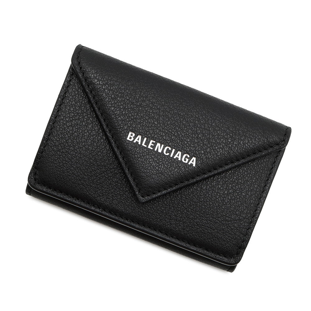 BALENCIAGA Paper mini wallet Black391446 Leather